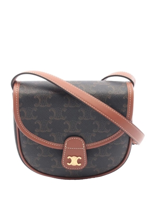 Celine Pre-Owned 2021-2026 Mini Triomphe Coated Canvas Besace crossbody bag - Black