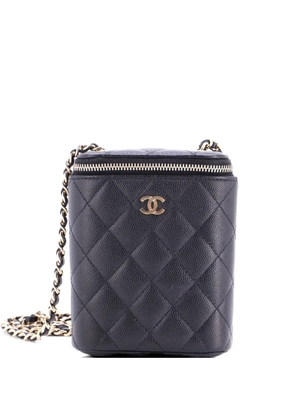 CHANEL Pre-Owned Vertical Classic Vanity Case with Chain Quilted Caviar Small shoulder bag - Black