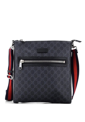 Gucci Pre-Owned Web Strap Front Zip Messenger Bag GG Coated Canvas Medium crossbody bag - Black