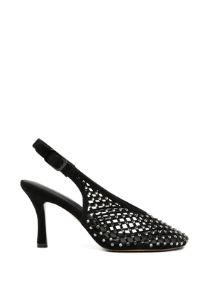 Lola Cruz Bruna studded net pumps - Black