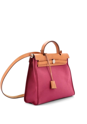 Hermès Pre-Owned Herbag Zip Leather and Toile 31 shoulder bag - Brown