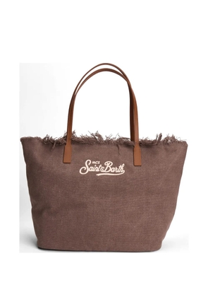 MC2 Saint Barth City fringed-trim canvas tote bag - Brown