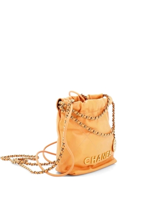 CHANEL Pre-Owned 22 Chain Hobo Quilted Calfskin Mini crossbody bag - Orange