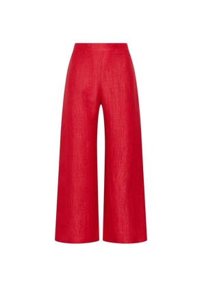 MALIPARMI jacquard linen trousers - Red