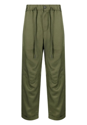 Andrea Ya'aqov cropped draped drawstring trousers - Green