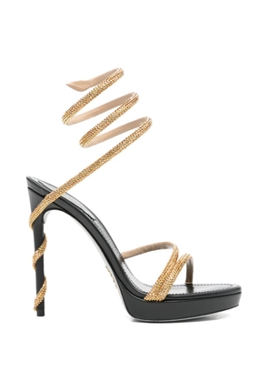 René Caovilla Margot spiral embellished sandals - Black