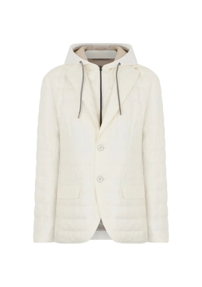 Herno single-breasted padded blazer - White