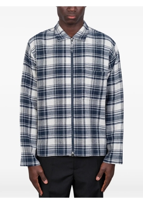 Universal Works zipped plaid shirt - Blue