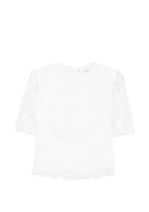 Raquel Diniz lace scalloped-hem top - White