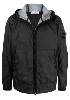 Stone Island logo-patch zip-up windbreaker - Black