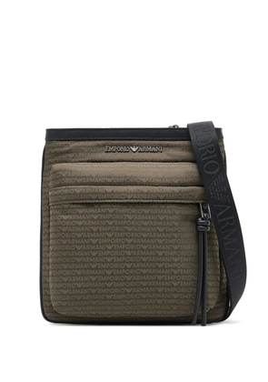 Emporio Armani logo-pattern shoulder bag - Grey