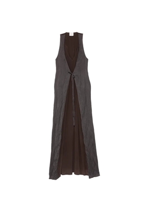 Alysi tie-front maxi dress - Brown