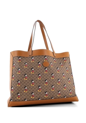 Gucci Pre-Owned Disney Mickey Mouse Soft Open Printed Mini GG Coated Canvas Medium tote bag - Brown