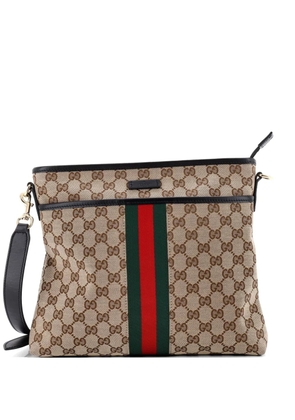 Gucci Pre-Owned Front Pocket Web Messenger GG Canvas Small crossbody bag - Brown