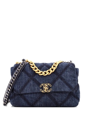 CHANEL Pre-Owned 19 Flap Bag Quilted Denim Large shoulder bag - Blue