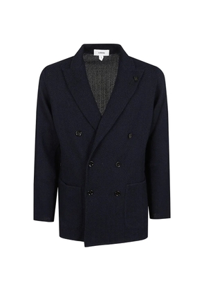Lardini double-breasted cotton blazer - Blue