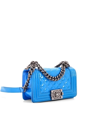 CHANEL Pre-Owned Boy Flap Bag Quilted Patent Small crossbody bag - Blue