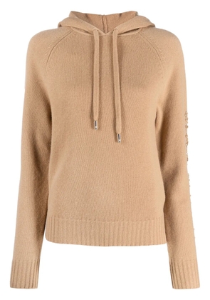 Max Mara crystal-embellished knitted hoodie - Neutrals
