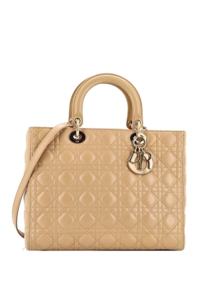 Christian Dior Pre-Owned Vintage Lady Dior Bag Cannage Quilt Lambskin Large satchel - Neutrals
