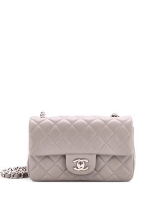 CHANEL Pre-Owned Classic Single Flap Bag Quilted Lambskin Mini crossbody bag - Grey
