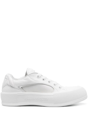 Alexander McQueen embossed-logo leather sneakers - White