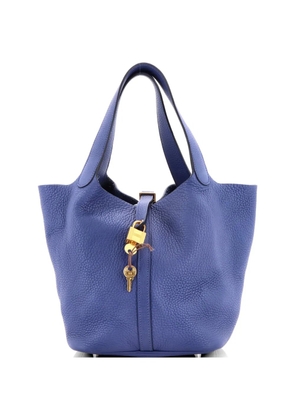 Hermès Pre-Owned Picotin Lock Bag Clemence MM bucket bag - Blue