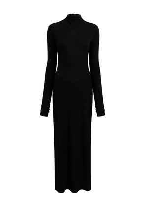 KHAITE long-sleeve mock-neck maxi dress - Black