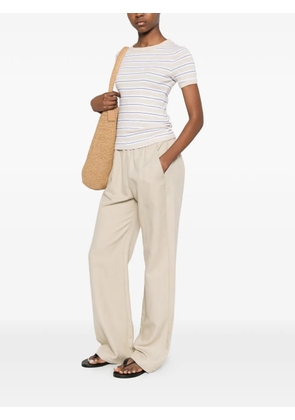 Enza Costa striped cotton T-shirt - Neutrals