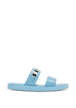 BY FAR grained leather sandals - Blue