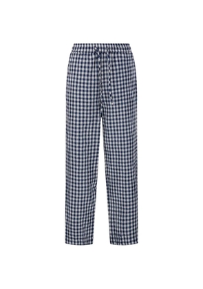 DUNST checked drawstring trousers - Blue