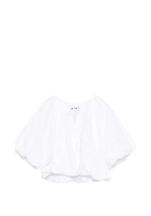 DKNY balloon-sleeve tie blouse - White