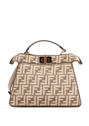 Fendi Pre-Owned Peekaboo ISeeU Bag Zucca Tapestry Small satchel - Brown