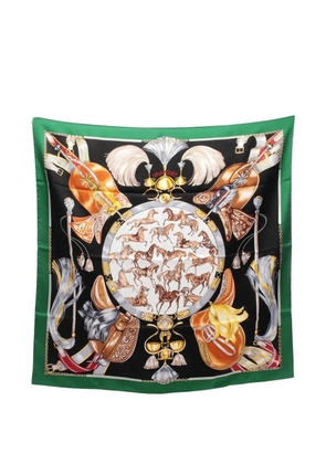 Hermès Pre-Owned Caval Cades silk scarf - Black