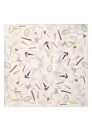 FENDI graphic-print silk scarf - Pink