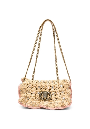 Kurt Geiger small Chelsea ruffled embellished shoulder bag - Neutrals