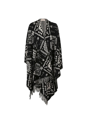TOOCO ethnic-print cape - Black