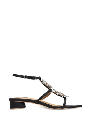 PACE Cherie floral-appliqué sandals - Black