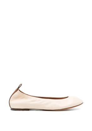 Lanvin logo leather ballerina flats - Neutrals