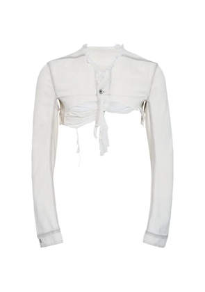 Rick Owens Temple Microworker distressed-effect jacket - White