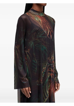 Osklen long-sleeve print maxi dress - Black