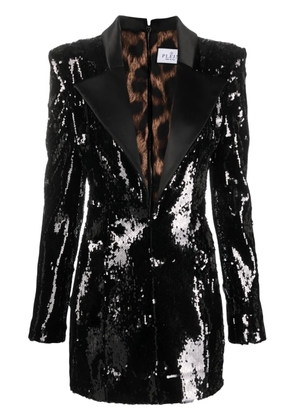 Philipp Plein sequin-embellished fitted blazer dress - Black