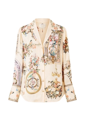 Camilla floral pyjama shirt - Neutrals