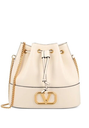Valentino Garavani mini VLogo leather bucket bag - Neutrals