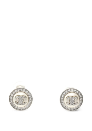 CHANEL Pre-Owned 1986-1988 crystal-embellishment earrings - Silver