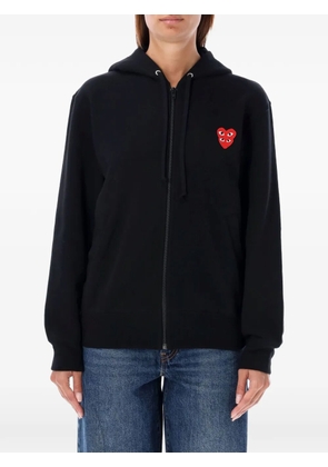 Comme Des Garçons Play zipped heart patch hoodie - Black