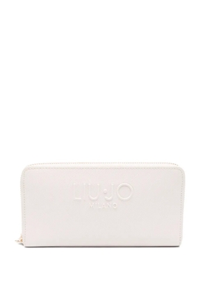 LIU JO embossed-logo zip-around wallet - Pink