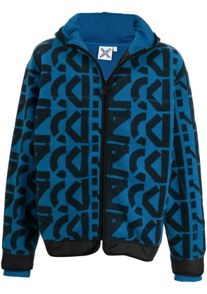 Kenzo logo zipped hoodie - Blue