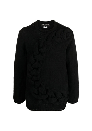Comme des Garçons Homme Plus cable-knit crew-neck sweater - Black