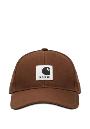 Carhartt WIP x Sacai logo patch baseball cap - Brown