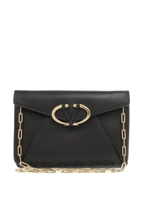 Valentino Garavani Pre-Owned 2018-2025 Leather V Rivet Chain Clutch crossbody bag - Black